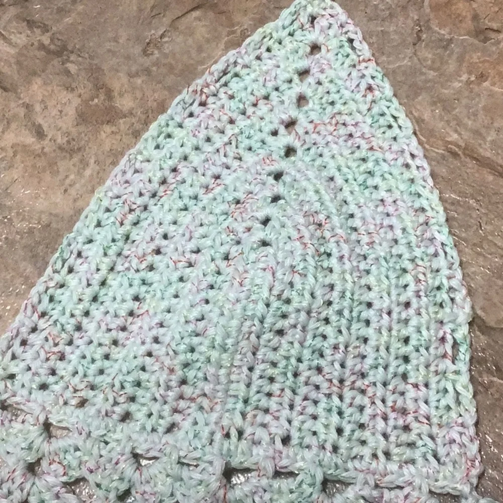 Mint green boho crocheted festival top - Picture 2 of 7